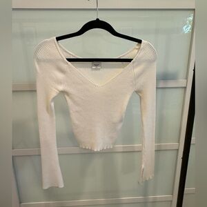 Abercrombie & Fitch Ribbed V-Neck Long Sleeve